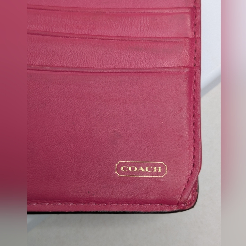 Vintage Coach Bleeker Dark Brown Smooth Leather Tattersall Buckle Long Wallet - Picture 9 of 16